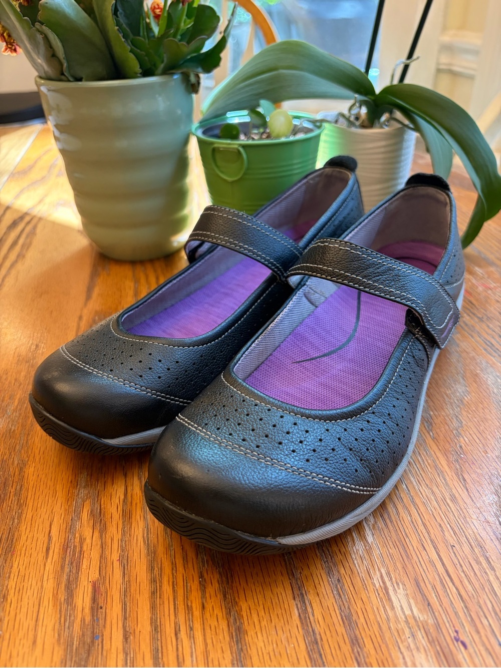 Dansko Hadley Black Leather Mary Janes Work Dress Flats Comfort Shoes 9.5-10 40